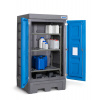 Depot PolySafe typ D1, s dverami a plastovým regálom, pre malé nádoby