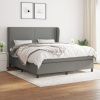 vidaXL Boxspring posteľ s matracom tmavosivá 160x200 cm látka - Sivá - 176283-110504