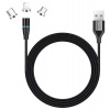 Colorway Nabíjecí Kabel 3v1 Lightning+MicroUSB+USB-C/ Magnetic/ 2.4A/ Nylon/ Quick Charge 3.0/ 1m (CW-CBUU038-BK)