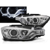 BMW F30/F31 LCI 15-18 - predné chrom svetlá s ANGEL EYES LED a denným svietením