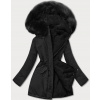 Čierna teplá obojstranná dámska zimná bunda (w610big) odstíny černé 48