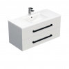 Swiss aqua technologies Koupelnová skříňka s černou úchytkou a umyvadlem SAT Cube Way 100x53x46 cm bílá lesk CUBE46C1002BIMOD