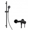 kielle Oudee - Sprchový set s batériou, tyčou, hadicou a sprchovou hlavicou EcoSpare, matná čierna 20602SN44