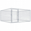 vidaXL Vonkajšia voliéra pre psy pozinkovaná oceľ 200 x 200 x 100 cm