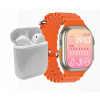 SMARTWATCH Ultra Sport + slúchadlá - 2 remienky - ORANGE