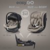 Sada autosedaček EasyGo Buz Pro a Buz Pro Body Taupe 2v1 + otočná báze (Z/EA/BUZ/PRO/TA)