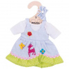 Bigjigs Toys Modré bodkované šaty s jeleňom pre bábiku 28 cm BJD502
