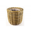 Květináč RATTAN s igelitovou výplní, pr.44x40cm|37x37|33x33cm, šedá, (balení obsahuje 3 kusy!)|Ego Dekor Indonesian Ratan