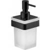 Gedy SAMOA dávkovač mydla, čierna matná/mliečne sklo A88114