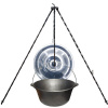 Perfect Cauldron kotlík na guláš liatina 7,2 l 5 kg, Perfect Cauldron Perfect nerezová pokrievka 33 cm INOX, Cauldron klasická oceľová trojnožka 1,2 m na kotlík