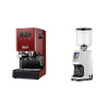 Gaggia New Classic EVO, red + Eureka Atom Specialty 75, white