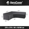 Obal na rohovú sedaciu súpravu v tvare L, vysoký chrbát, ROVNORAMENNÝ 270x270x90 cm Aerocover