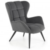 HALMAR Kreslo ušiak TYRION, čierna/tmavosivá bluvel 14
