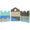 Kocky Puzzle Blocks odtiene modrej 11 dielov