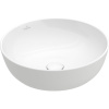 VILLEROY & BOCH Artis okrúhle umývadlo na dosku bez otvoru, bez prepadu, priemer 430 mm, biela alpská, 41794301
