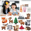Les - plstený DIY šijací set 12 kusov - Líška Sova Medveď Veverička