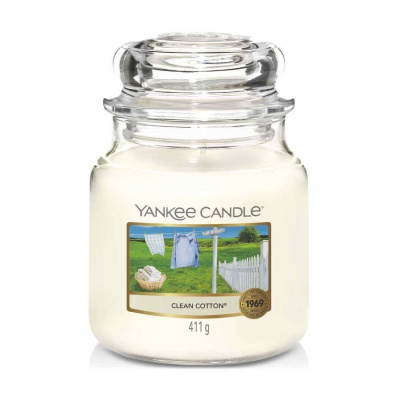 Yankee Candle - vonná sviečka Clean Cotton (Čistá bavlna) 411g