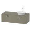 DURAVIT White Tulip závesná skrinka pod umývadlo na dosku vpravo, 1 zásuvka, 1300 x 550 x 408 mm, kameňovo šedá vysoký lesk, WT4982RH2H2