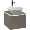 VILLEROY & BOCH Legato závesná skrinka pod umývadlo na dosku (umývadlo v strede), 1 zásuvka, s LED osvetlením, 450 x 500 x 380 mm, Truffle Grey, B565L0VG