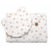 Baby Nellys Mušelinová súprava DOTS Teddy Bear 30x35cm 70x100cm 2D biela