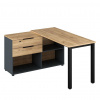 Tempo Kondela Rohový PC stôl, grafit/dub artisan, KLAUDIUS TYP 8