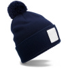 Beechfield Čepice Patch Pompon B 338R, pletená COT53338Rak399-oxford navy UNI Navy oxford/bílá
