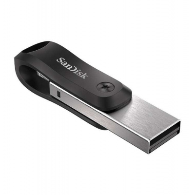 SanDisk iXpand Flash Drive Go/256GB/300MBps/USB 3.0/Lightning + USB-A/Černá (SDIX60N-256G-GN6NE)