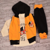 Detský komplet - Baby Set 86 Black, Orange, Multi -Colored 3 PC. (Chlapčenská súprava mikiny + nohavice + vesta 86)
