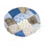 Bellatex Sedák Adéla kulatý prošívaný, Patchwork modrý - průměr 40 cm