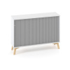 Policová skriňa ALFA ROOT s del.priečkou, žalúziové dvere RAL9010, 1 polica, 120x45x88,7cm, biela