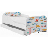 Detská posteľ s matracom a zásuvkou, MACHINES