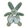 Plyšový zajačik na maznanie Bunny Comforter Sage Green Doudou et Compagnie v darčekovom balení zelený 18 cm od 0 mes