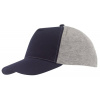 Päťpanelová šiltovka na suchý zips, sivá a tmavo modrá