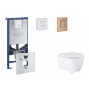 Grohe Rapid SLX Set predstenovej inštalácie, klozetu, dosky SoftClose a tlačidla Skate Cosmopolitan, kefovaný Warm Sunset SANI11BB4118-GR