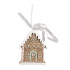 Clayre & Eef Hnedá závesná vianočná ozdoba perníková chalúpka Gingerbread - 6*1*8 cm - Clayre & Eef