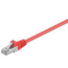 FTP patchcord, Cat.5e, RJ45 M-0.25m, tienený, červený, economy