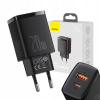 Baseus CCXJ-B01 USB nabíjačka, USB typ C univerzálna 3000 mA 5 V + SADA NÁLEPKOV BASEUS (BASEUS RÝCHLA UNIVERZÁLNA NABÍJAČKA NAPÁJACÍ ZDROJ PRE TELEFÓN USB-C 20W)