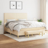 vidaXL Posteľný rám boxspring s matracom krémový 160x200 cm látka - Krémová - 105553-205653