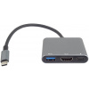 Adaptér PremiumCord USB-C na HDMI + USB3.0 + PD, rozlíšenie 4K a FULL HD 1080p