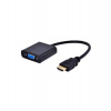 Gembird adaptér HDMI (M) na VGA (F), single port, kábel 0,15m, čierny (A-HDMI-VGA-04)