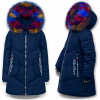 Detská bunda - Bunda Park Winter Jacket Parka Fur R. 146 (Parka Parka Poom Navy Fur Fur Warm Winter 146)