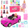 Bábika Barbie - Auto Cabriolet pre Doll + 30x doplnky odevy (Bábika Barbie - Auto Cabriolet pre Doll + 30x doplnky odevy)