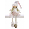 Dekorácia MagicHome Vianoce, Dievčatko v ružovej sukni, sediace, 33 cm