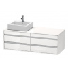 Duravit Ketho - Umývadlová skrinka 50x140x55 cm, ľavá, 4 zásuvky, lesklá biela KT6657L2222
