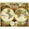 FREDERICK DE WIT (1629-1706): Mapa sveta. Kolorovaná medirytina. Amsterdam, 1720. Druh potlače: Plagát rozmer 100x88 (papier posterový, 200g, satinovaný) - Reprodukcia dekoračnej historickej mapy na s