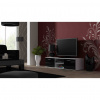 Cama Meble Tv stolík SOHO RTV 140 S4, biely mat/čierny lesk