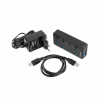 Natec Mantis 2 aktívny rozbočovač s funkciou nabíjania 4x USB 3.0 HUB, vypínač, napájací adaptér (NHU-1557)
