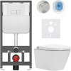 CERANO - Závesné WC s bidetom Cronus Standard - biela lesklá - tlačidlo Prime/Modulo, biele - závesné - predstenová inštalácia / sadrokartón - 59,3x38,4 cm