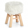 Taburetka Zeller biela 39 cm (MÄKKÚ KOŽUŠINOVÁ TABURKA BIELA KOŽUŠINA ZELLER)