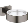 GROHE Essentials Cube držiak pohárika / mydelničky / dávkovača tekutého mydla, kartáčovaný tmavý grafit, 40508AL1